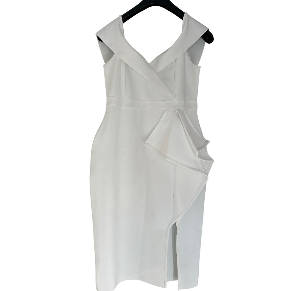 White Bandage Off Shoulder Bodycon Dress Size XL - Picture 2 of 11